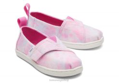 Toms barn bittesmå alpargata multi tie dye twill LNRH503 sko rosa slipsfarge