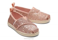 Toms barn glitter alpargata LNRH526 sko Rose gull