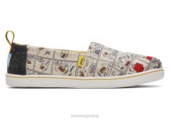 Toms barn snoopy/woodstock alpargata LNRH552 sko naturlig filt