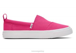 Toms barn ungdoms fenix slip-on lerret LNRH536 sko mørk rosa