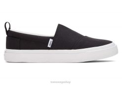 Toms barn ungdoms fenix slip-on lerret LNRH550 sko svart