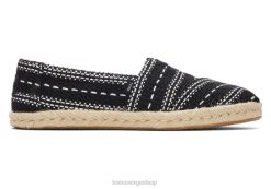 Toms kvinner alpargata chunky global vevd tau espadrille LNRH149 sko svart vevd