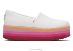 Toms kvinner alpargata eco platform espadrille LNRH120 sko hvitt lerret