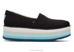 Toms kvinner alpargata eco platform espadrille LNRH136 sko svart lerret