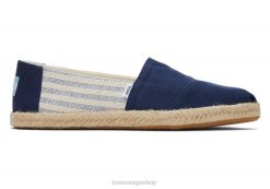 Toms kvinner alpargata eco resirkulert bomull tau espadrille LNRH151 sko marine striper