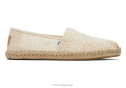 Toms kvinner alpargata espadrille med floral blondetau LNRH158 sko naturlig posy blonder