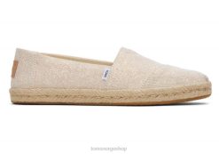 Toms kvinner alpargata metallisk lintau espadrille LNRH145 sko støvete fersken metallisk lin