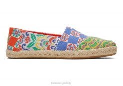 Toms kvinner alpargata tau espadrille LNRH154 sko røde multi middelhavsfliser jacquard