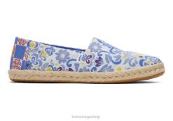 Toms kvinner alpargata tau espadrille LNRH157 sko blå multi middelhavsfliser jacquard