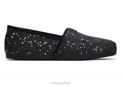 Toms kvinner kosmisk glitter alpargata LNRH63 sko svart