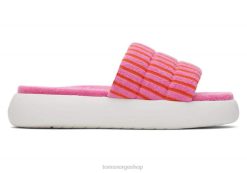 Toms kvinner mallow slide frotté LNRH243 sko rosa stripet frotté