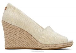 Toms kvinner michelle kilehæl LNRH218 sko mørkt naturlig metallisk lin