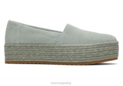 Toms kvinner valencia plattform espadrille LNRH170 sko semsket salvie